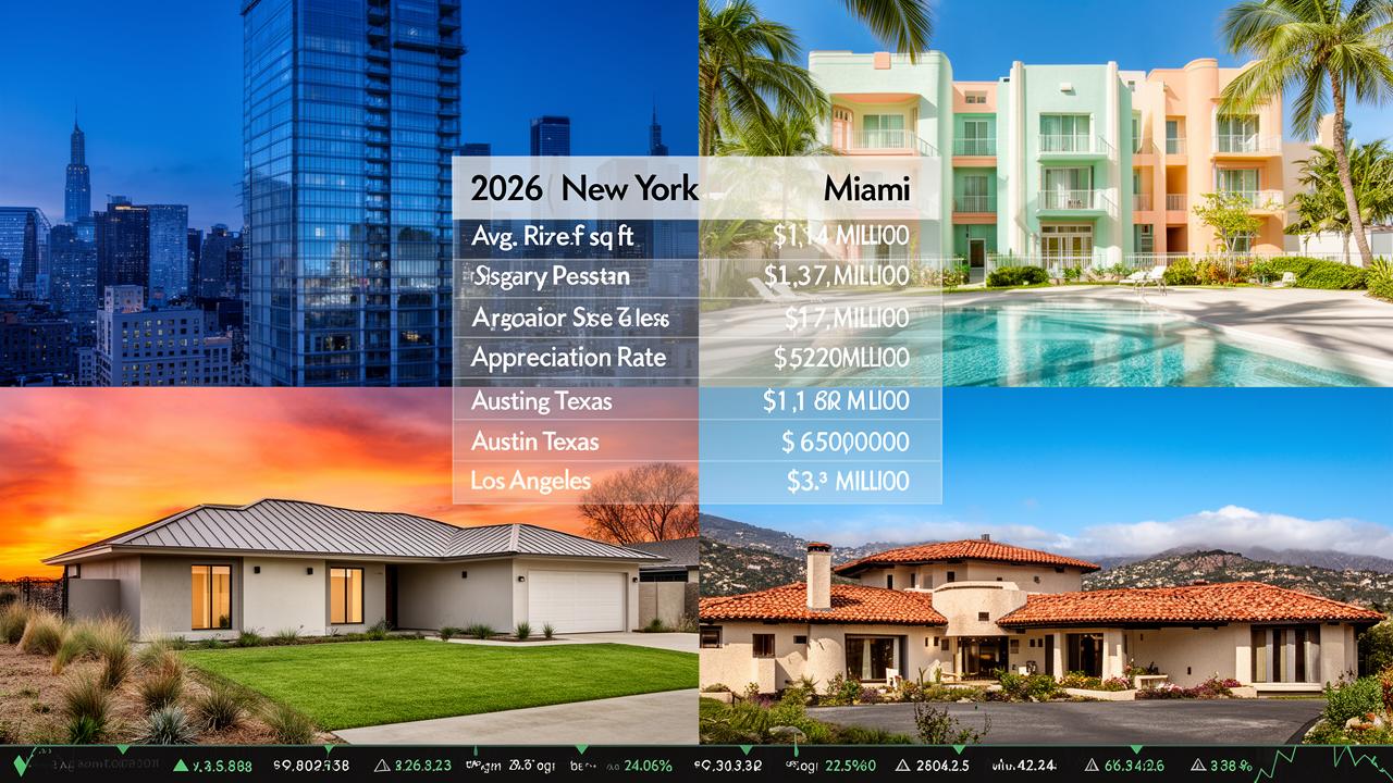 U.S. Real Estate Prices: New York, Miami, Austin, Los Angeles Compared