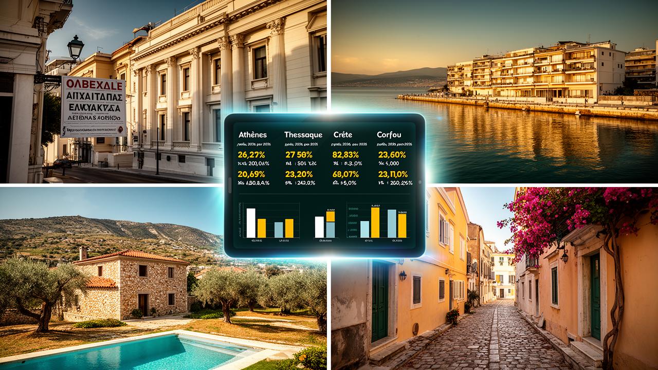 Greek Real Estate Prices in 2026: Comparing Athens, Thessaloniki, Crete, and Corfu
